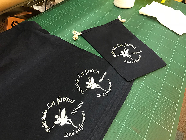 巾着にプリント